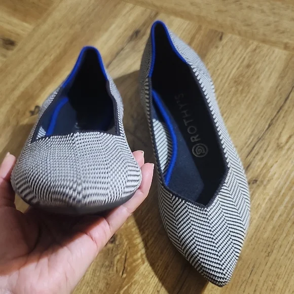 Rothy's Brown and White Herringbone Flats - Picture 6 of 12